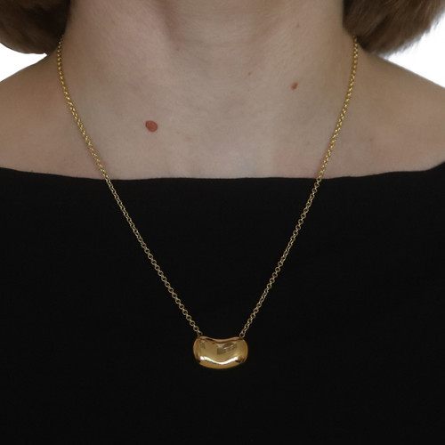 Elsa peretti clearance bean necklace gold