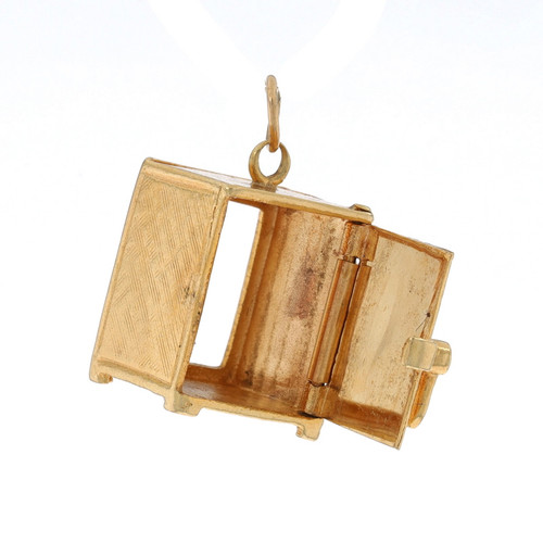 Yellow Gold Freestanding Floor Safe Charm - 14k Valuables Security