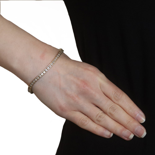 Buy 1.05 Carat (ctw) 10K White Gold Round White Diamond Ladies Tennis  Bracelet 1 CT Online at Dazzling Rock