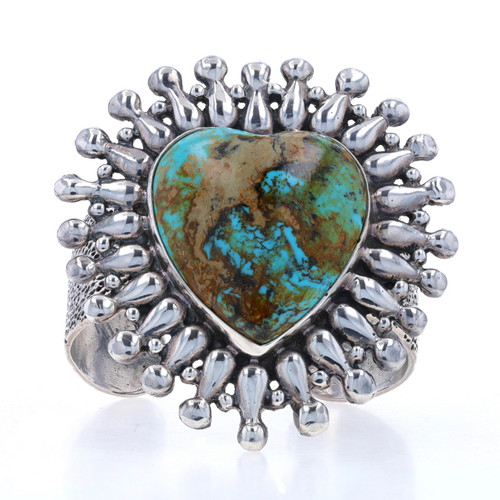 Love Of Turquoise Vintage Native American Navajo Heart Sterling Silver Bracelet Love Of Turquoise Vintage Native American Navajo Heart Sterling Silver Bracelet