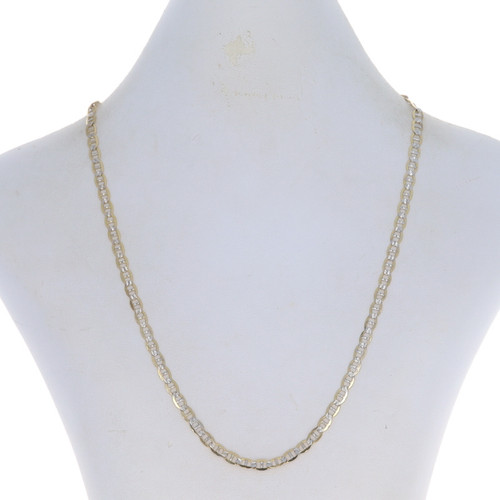 Yellow Gold Fancy Anchor Chain Necklace 17 3/4