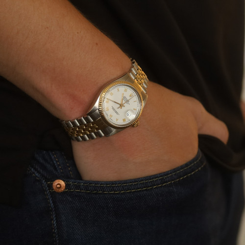 Rolex Datejust Men's Wristwatch 16013 Stainless YellowGold 18k