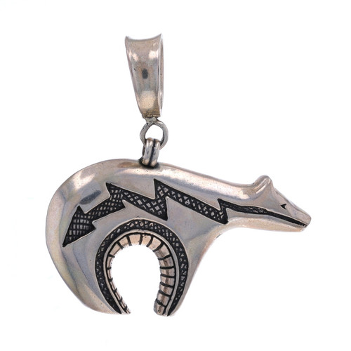 Native American Liberty E.E. Navajo Heartline Spirit Bear Pendant