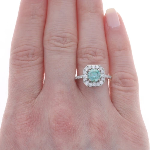 Sterling Silver Moissanite Halo Ring - 925 Round Brilliant  display picture 1