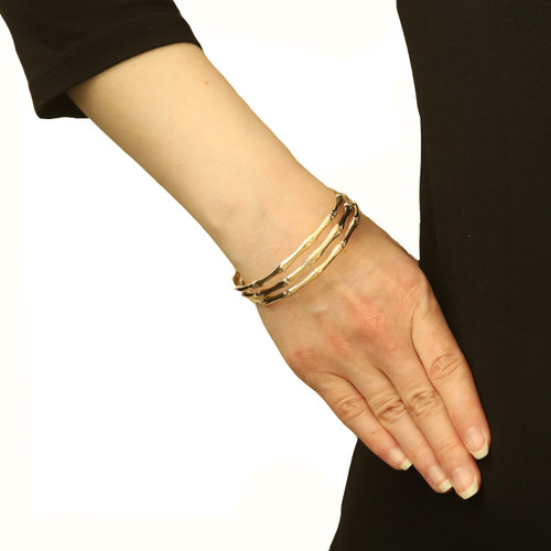 Tiffany & Co. Vintage Bamboo Set of 3 Bangle Bracelets 7 3/4