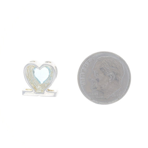 Sterling Silver Blue Topaz Heart Solitaire Slide Pendant - 925 Heart ...