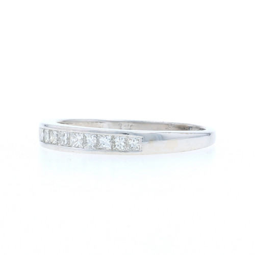 White Gold Diamond Wedding Band - 14k Princess .33ctw Channel Set ...