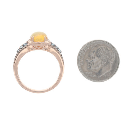 Le Vian Neapolitan Opal Blue Topaz Diamond Halo Ring - Rose Gold