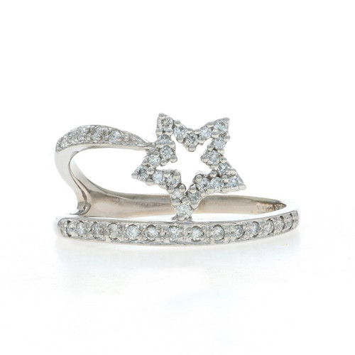 Yellow Gold Diamond Shooting Star Bypass Ring - 14k Round .25ctw