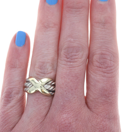 David Yurman Cable Classics X Band - Sterling 925 Yellow Gold 14k