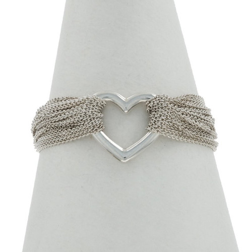 Tiffany & Co. Open Heart Multi-Strand Mesh Toggle Bracelet 7