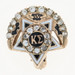 Kappa Sigma Fraternity Badge - 10k Yellow Gold White Sapphires Vintage Greek Pin Kappa Sigma Fraternity Badge - 10k Yellow Gold White Sapphires Vintage Greek Pin