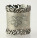 Monogrammed Floral Napkin Ring - Silver Toned Estate Fine Dining Accessory Monogrammed Floral Napkin Ring - Silver Toned Estate Fine Dining Accessory