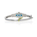 NEW Cabochon Turquoise & White Topaz Bracelet 7 1/4" Sterling Silver Oval Bangle NEW Cabochon Turquoise & White Topaz Bracelet 7 1/4" Sterling Silver Oval Bangle