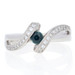 .46ctw Round Cut Sapphire & Diamond Ring - 14k White Gold Bypass .46ctw Round Cut Sapphire & Diamond Ring - 14k White Gold Bypass