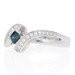 .46ctw Round Cut Sapphire & Diamond Ring - 14k White Gold Bypass .46ctw Round Cut Sapphire & Diamond Ring - 14k White Gold Bypass