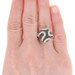 NEW .50ctw Single Cut Black & White Diamond Ring Sterling Silver Knife-Edge NEW .50ctw Single Cut Black & White Diamond Ring Sterling Silver Knife-Edge