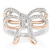 NEW .20ctw Single Cut Diamond Ring - Sterling Silver & 14k Rose Gold Bow NEW .20ctw Single Cut Diamond Ring - Sterling Silver & 14k Rose Gold Bow