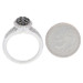 NEW .50ctw Single Cut Black & White Diamond Ring - Sterling Silver Cluster Halo NEW .50ctw Single Cut Black & White Diamond Ring - Sterling Silver Cluster Halo