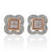 NEW .33ctw Round Cut Diamond Earrings Sterling & 14k Rose Gold Quatrefoil Studs NEW .33ctw Round Cut Diamond Earrings Sterling & 14k Rose Gold Quatrefoil Studs