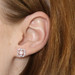 NEW .33ctw Round Cut Diamond Earrings Sterling & 14k Rose Gold Quatrefoil Studs NEW .33ctw Round Cut Diamond Earrings Sterling & 14k Rose Gold Quatrefoil Studs