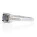 NEW .50ctw Rose Cut Black & White Diamond Ring - Sterling Silver Square Halo NEW .50ctw Rose Cut Black & White Diamond Ring - Sterling Silver Square Halo