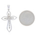 NEW .25ctw Round Brilliant Diamond Cross Pendant - Sterling Milgrain Faith Gift NEW .25ctw Round Brilliant Diamond Cross Pendant - Sterling Milgrain Faith Gift