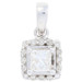 NEW .25ctw Princess Cut Diamond Pendant - Sterling Silver Halo NEW .25ctw Princess Cut Diamond Pendant - Sterling Silver Halo