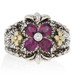 Barbara Bixby Rhodolite Garnet & White Topaz Ring Sterling & 18k Gold Size 7 Barbara Bixby Rhodolite Garnet & White Topaz Ring Sterling & 18k Gold Size 7