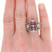 Barbara Bixby Rhodolite Garnet & White Topaz Ring Sterling & 18k Gold Size 7 Barbara Bixby Rhodolite Garnet & White Topaz Ring Sterling & 18k Gold Size 7