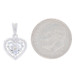 NEW .33ctw Round Brilliant Diamond Pendant - Sterling Silver Double Heart Halo NEW .33ctw Round Brilliant Diamond Pendant - Sterling Silver Double Heart Halo