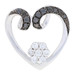 NEW .33ctw Round Cut Black & White Diamond Pendant - Sterling Silver Heart NEW .33ctw Round Cut Black & White Diamond Pendant - Sterling Silver Heart