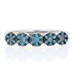 NEW 3/8ctw Round Brilliant Blue Diamond Ring - Sterling Floral Cluster Halos NEW 3/8ctw Round Brilliant Blue Diamond Ring - Sterling Floral Cluster Halos
