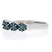 NEW 3/8ctw Round Brilliant Blue Diamond Ring - Sterling Floral Cluster Halos NEW 3/8ctw Round Brilliant Blue Diamond Ring - Sterling Floral Cluster Halos