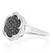 NEW .50ctw Round Brilliant Diamond Ring Sterling Black & White Cluster Halo NEW .50ctw Round Brilliant Diamond Ring Sterling Black & White Cluster Halo