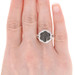 NEW .50ctw Round Brilliant Diamond Ring Sterling Black & White Cluster Halo NEW .50ctw Round Brilliant Diamond Ring Sterling Black & White Cluster Halo
