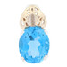 6.00ct Oval Cut Blue Topaz Pendant - Sterling Silver & 14k Gold Solitaire