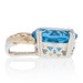 6.00ct Oval Cut Blue Topaz Pendant - Sterling Silver & 14k Gold Solitaire