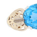 6.00ct Oval Cut Blue Topaz Pendant - Sterling Silver & 14k Gold Solitaire