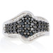 NEW 1.00ctw Single Cut Black & White Diamond Ring - Sterling Cluster Bypass NEW 1.00ctw Single Cut Black & White Diamond Ring - Sterling Cluster Bypass