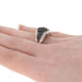 NEW 1.00ctw Single Cut Black & White Diamond Ring - Sterling Cluster Bypass NEW 1.00ctw Single Cut Black & White Diamond Ring - Sterling Cluster Bypass