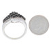 NEW 1.00ctw Single Cut Black & White Diamond Ring - Sterling Cluster Bypass NEW 1.00ctw Single Cut Black & White Diamond Ring - Sterling Cluster Bypass
