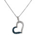 NEW .33ctw Single Ct Blue & White Diamond Heart Pendant Necklace Sterling Adjust NEW .33ctw Single Ct Blue & White Diamond Heart Pendant Necklace Sterling Adjust