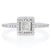 NEW .94ctw Princess Cut Diamond Engagement Ring - 14k White Gold Square Halo NEW .94ctw Princess Cut Diamond Engagement Ring - 14k White Gold Square Halo
