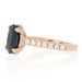 2.96ctw Oval Cut Sapphire & Diamond Ring - 18k Rose Gold Cathedral Engagement