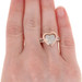 Sterling Silver & Rose Gold Diamond Ring 925 & 14k Single Ct .20ctw Cluster Halo Sterling Silver & Rose Gold Diamond Ring 925 & 14k Single Ct .20ctw Cluster Halo