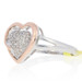 Sterling Silver & Rose Gold Diamond Ring 925 & 14k Single .20ctw Cluster Heart Sterling Silver & Rose Gold Diamond Ring 925 & 14k Single .20ctw Cluster Heart