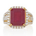 Sterling Lead Glass Filled Ruby & Zircon Ring 925 Gold Plated 8.95ctw Halo 6 Sterling Lead Glass Filled Ruby & Zircon Ring 925 Gold Plated 8.95ctw Halo 6