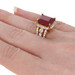 Sterling Lead Glass Filled Ruby & Zircon Ring 925 Gold Plated 8.95ctw Halo 6 Sterling Lead Glass Filled Ruby & Zircon Ring 925 Gold Plated 8.95ctw Halo 6