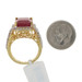 Sterling Lead Glass Filled Ruby & Zircon Ring 925 Gold Plated 8.95ctw Halo 6 Sterling Lead Glass Filled Ruby & Zircon Ring 925 Gold Plated 8.95ctw Halo 6